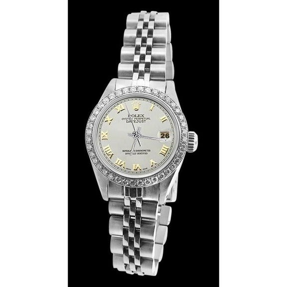 Quadrante bianco romano Rolex da donna Bracciale