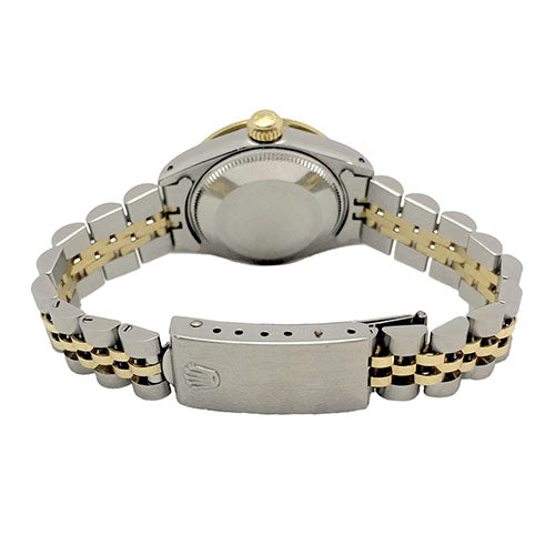 Quadrante con diamanti bordeaux, lunetta, acciaio inossidabile e bracciale Jubilee in oro, Rolex da donna