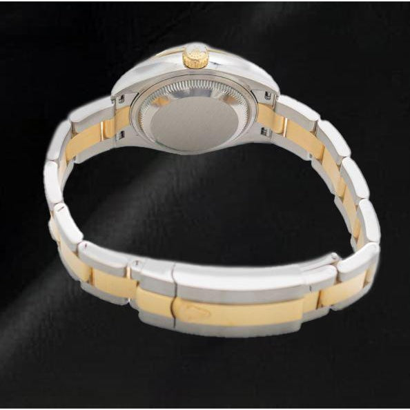 Rolex 279173 signora Datejust 28mm Automatico Quadrante Argento Orologio da donna ostrica Oro 18K