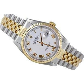 Rolex Datejust Bracciale bicolore da uomo Orologio quadrante bianco