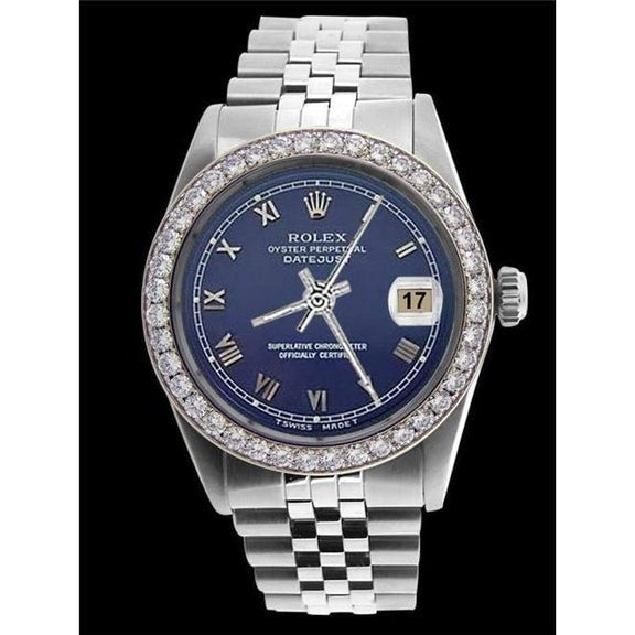 Rolex Datejust quadrante blu romano da uomo giubileo Lunetta in acciaio inossidabile