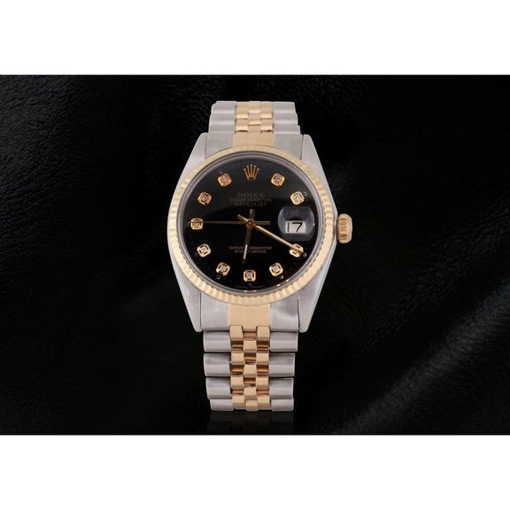 Rolex Datejust quadrante nero con diamanti