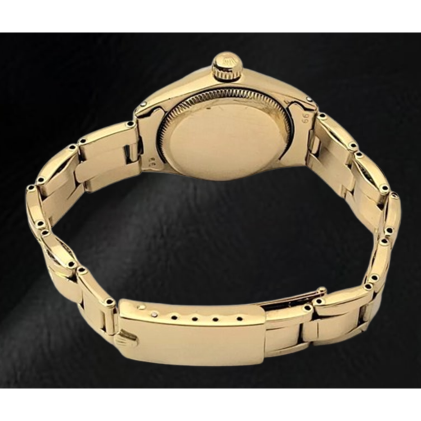 Rolex Oyster Perpetual 24 mm Orologio con quadrante a bastoncino champagne Bracciale Oyster in oro giallo