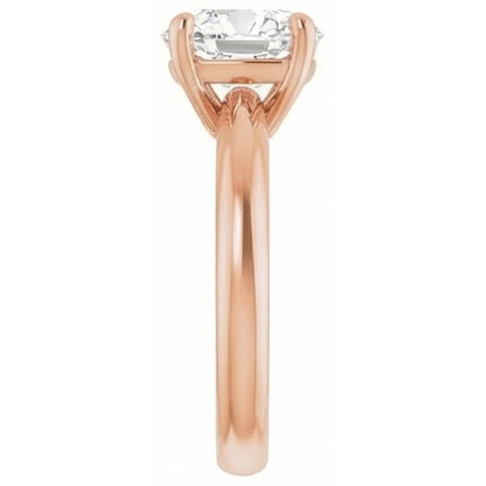 Solitario di Fidanzamento Oro Rosa 14K con Diamante Fine – vista laterale