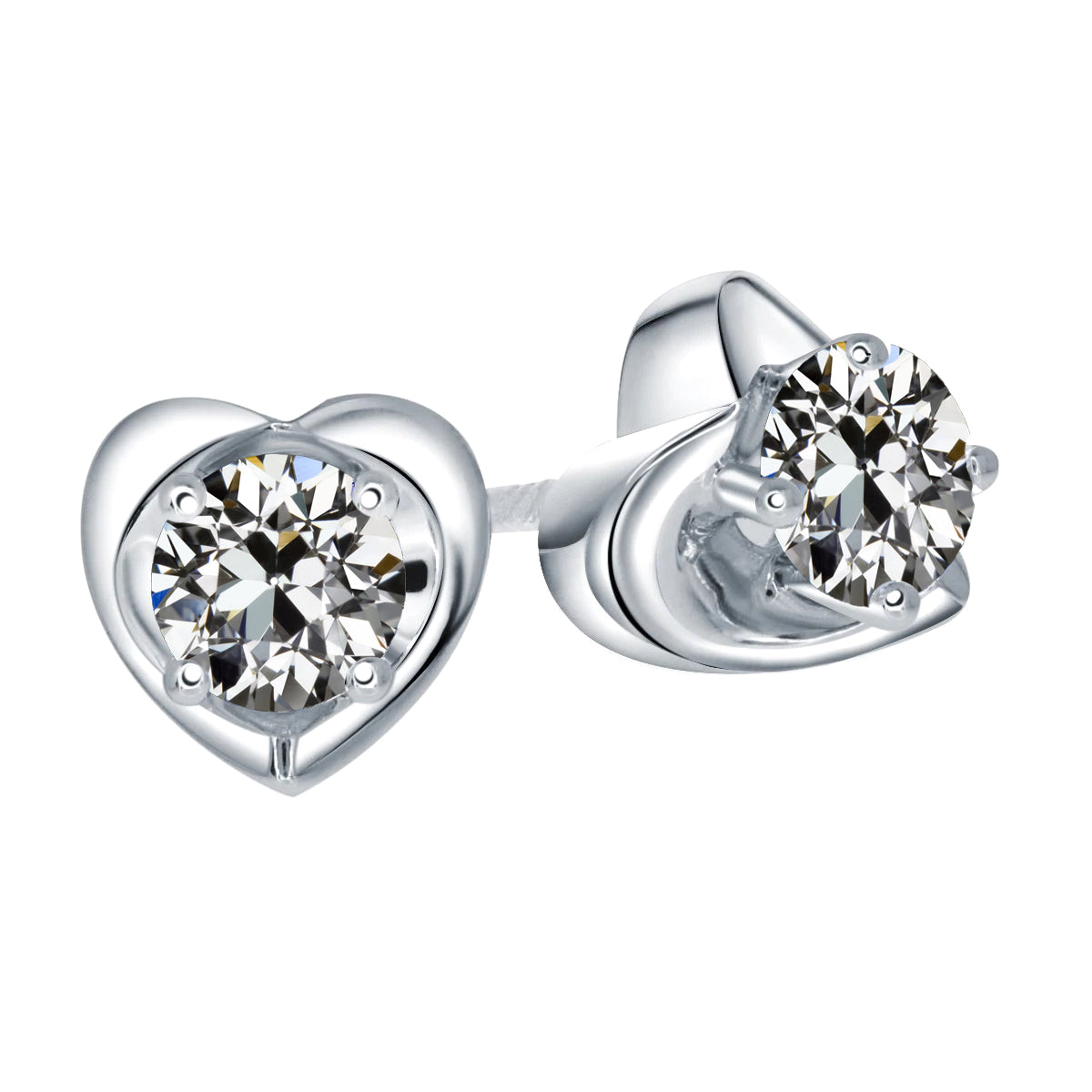 Diamante Fine Orecchini 2 carati Oro Bianco 14K – vista principale