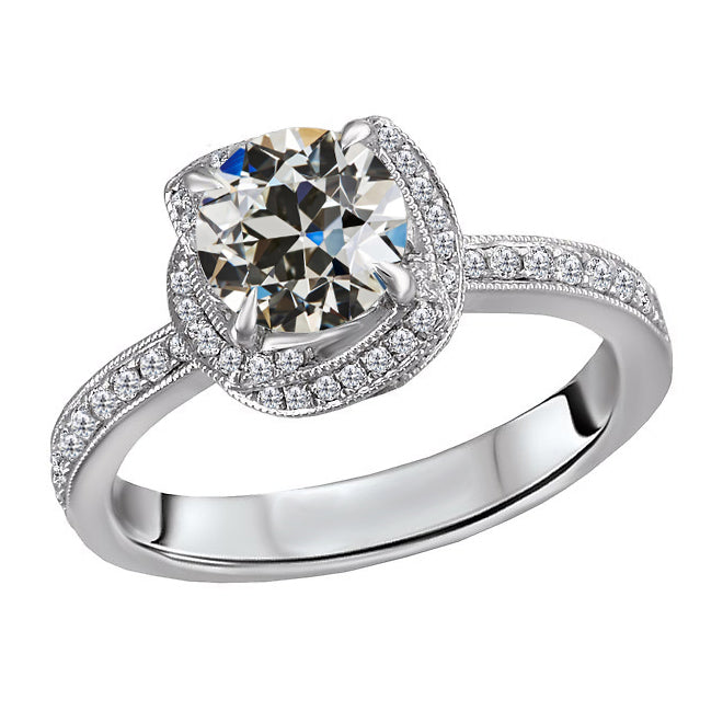Lussuoso Diamante Fine Anello Solitario con Accenti 3 carati – vista principale