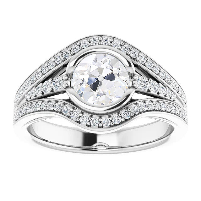 Diamante Fine Anello Halo 7 carati Oro Bianco 14K – vista principale