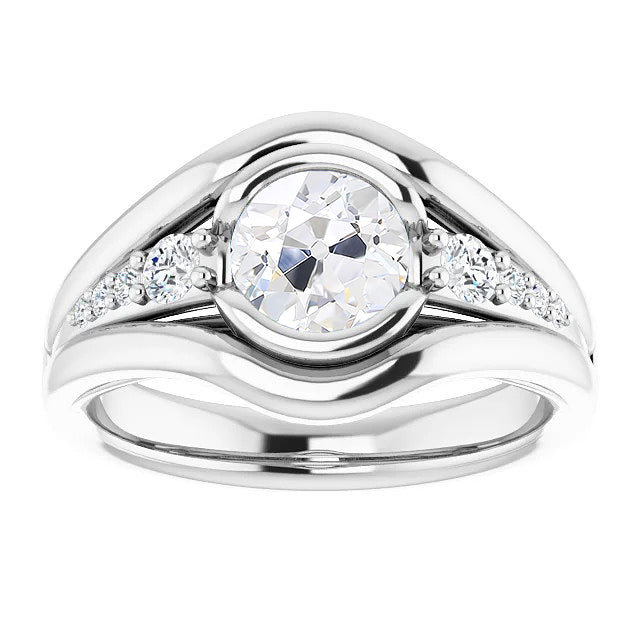 Diamante Fine Anello di Proposta 2-carati Oro 14 Carati Bianco – vista principale