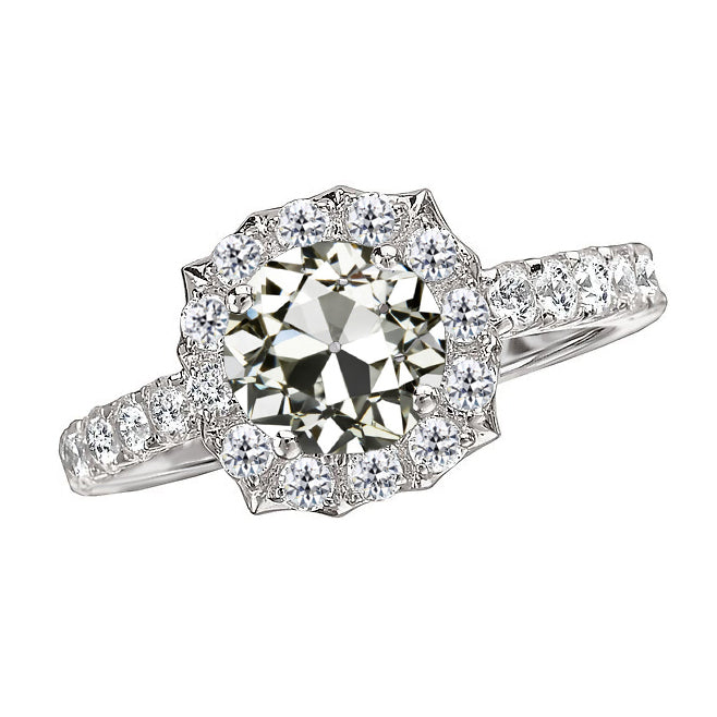Anello Solitario con Accenti Oro Bianco 14K con Diamante – vista principale