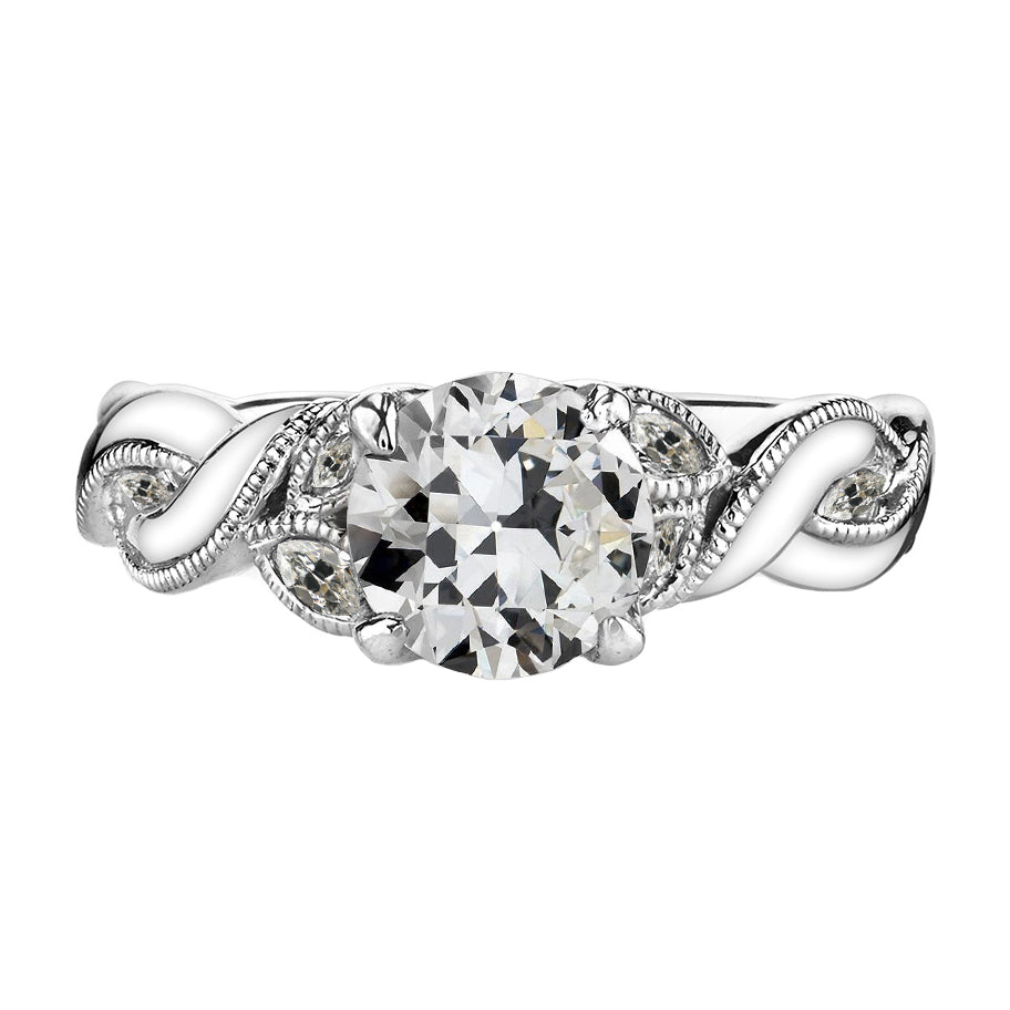 Anello di Proposta Oro Bianco 14K con Diamante Fine – vista principale