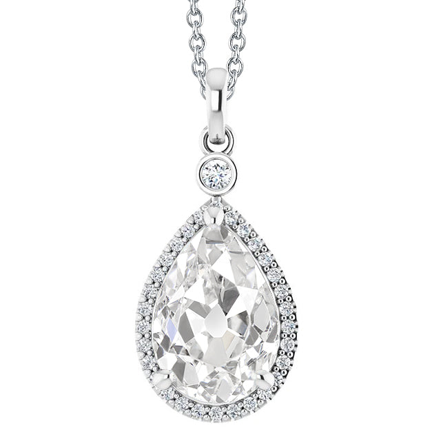 Brillante Collana Pendente 4,50 carati Oro Bianco 14K – vista principale