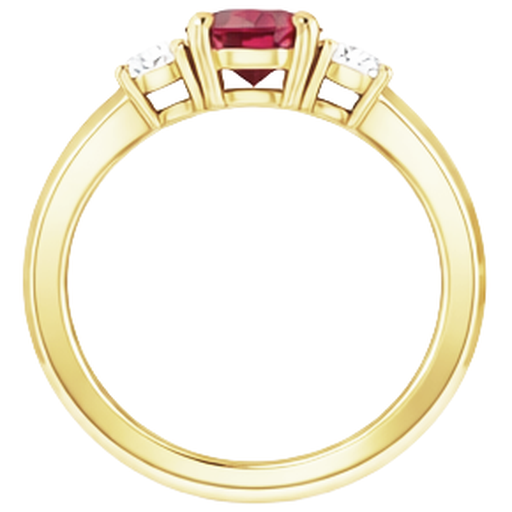 Rubino da 1,25 carati con anello solitario in oro giallo 14K