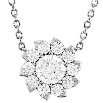 Scintillante Rotondo Taglio Vero Diamante Collana Ciondolo 2.70 Carati Oro Bianco 14K