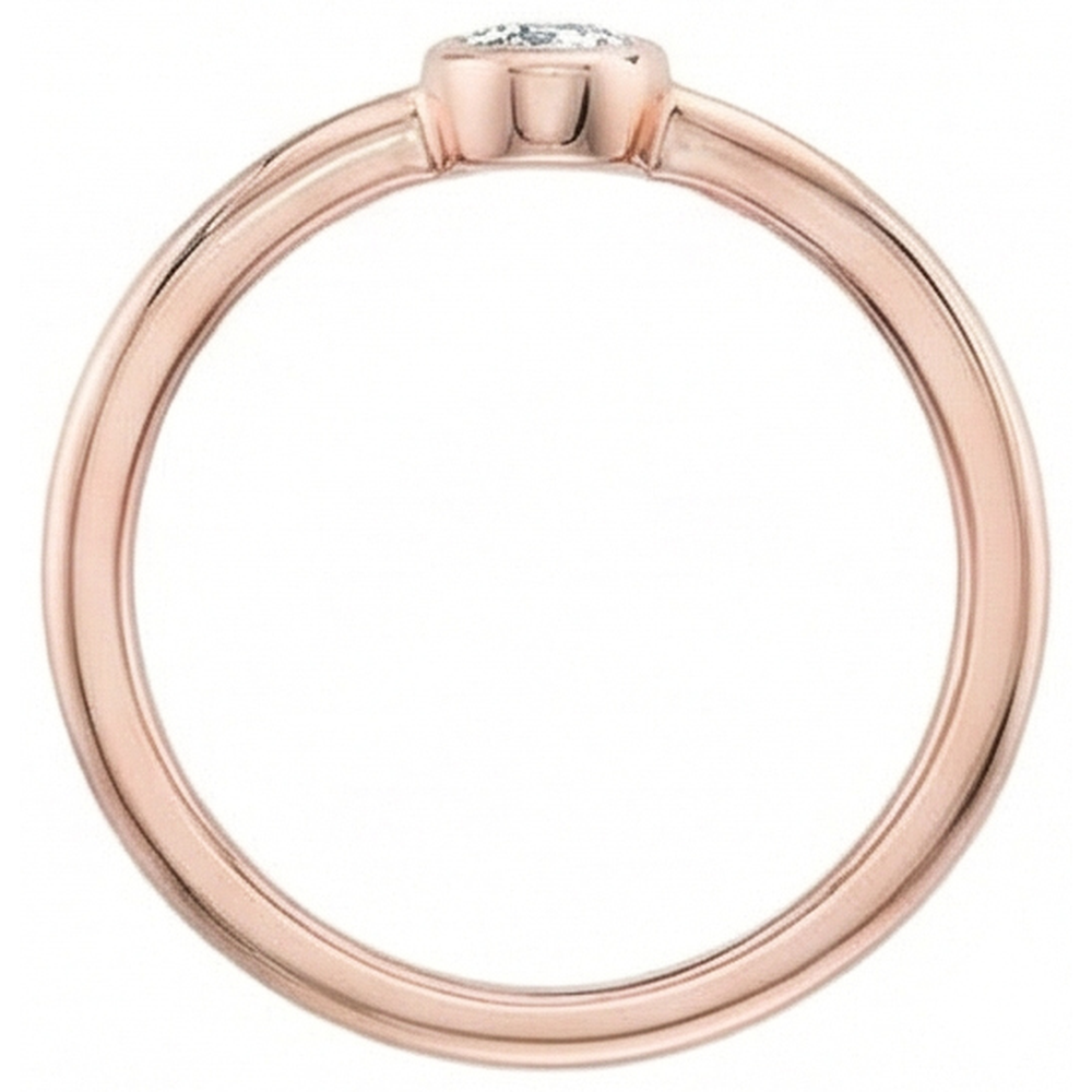 Set Di Castoni Per Anello Di Vero Diamanti Naturali Autentici ( non creati in laboratorio ) Da Vecchio Minatore Solitario In Oro Rosa Con Pera 1 Carato