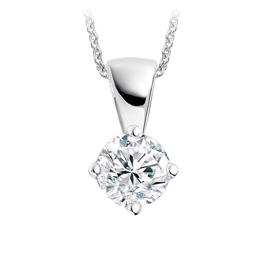 Set Di Gioielli Da Donna In Oro Con Ciondolo Con Naturale Diamanti Rotondi Da 1.25 Carati Nuovo