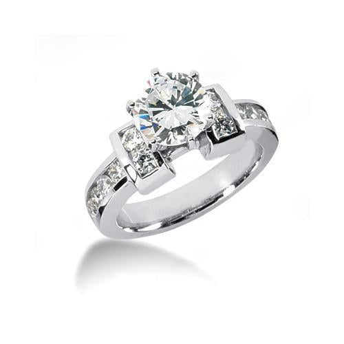Set Di Fidanzamento Con Vero Diamante 2.66 Carati Oro Bianco 14K Nuovi Gioielli Da Donna