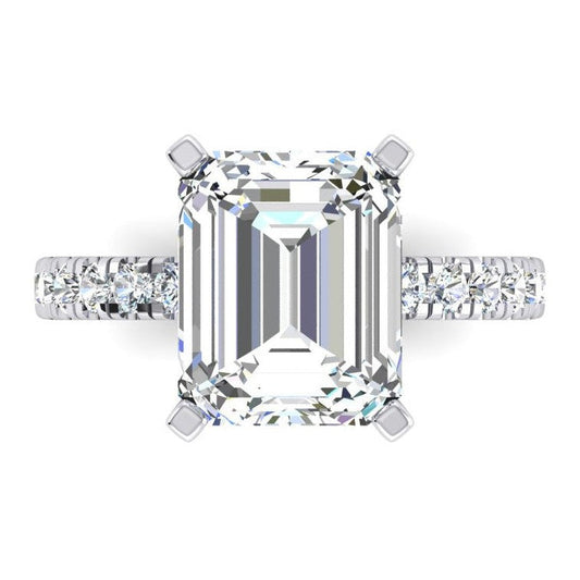Smeraldo Genuino Diamante Anello Di Fidanzamento