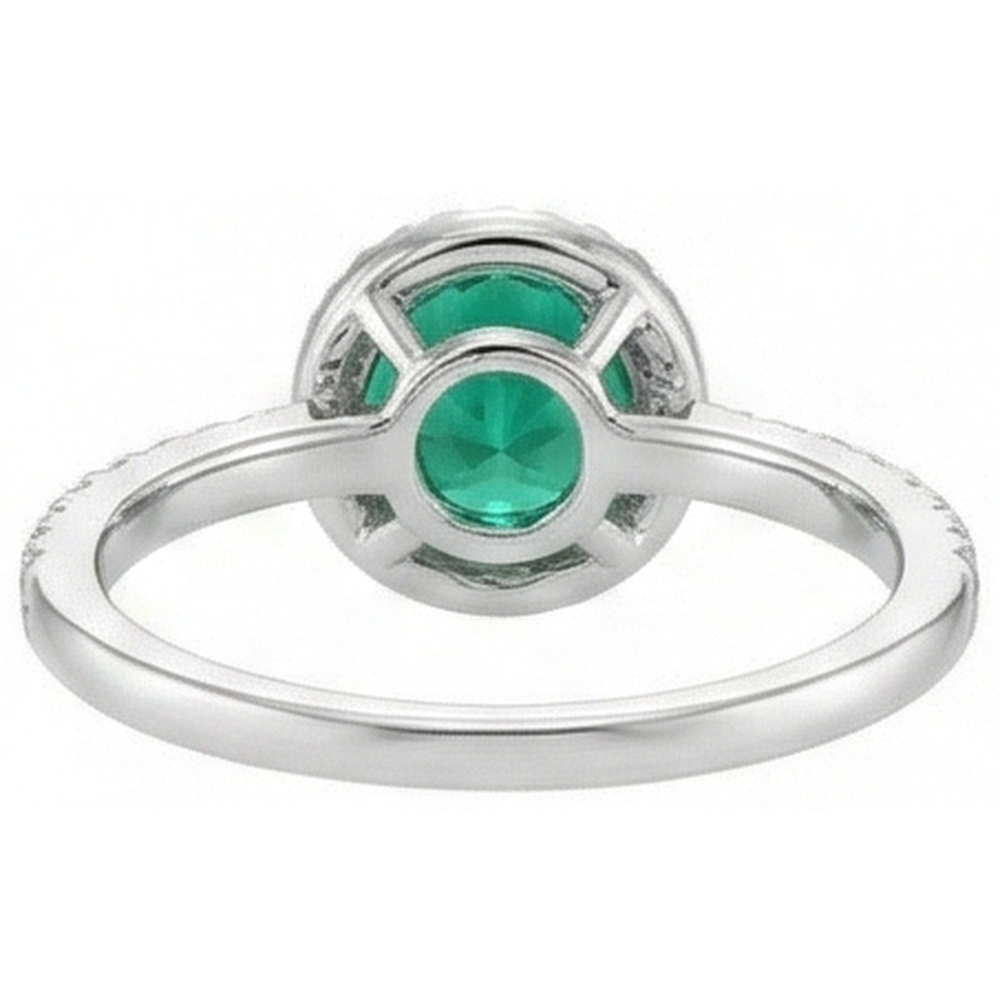 Smeraldo verde da 5,25 ct con diamante in oro bianco 14K
