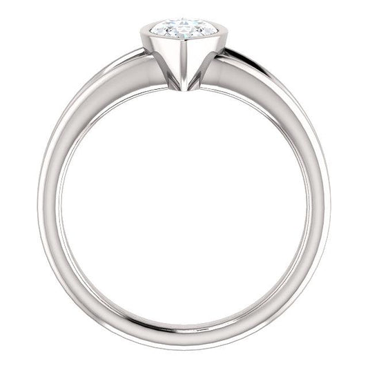 Solitaire Marquise Naturale Diamond Ring 3 Carati Bezel Split Shank Jewelry