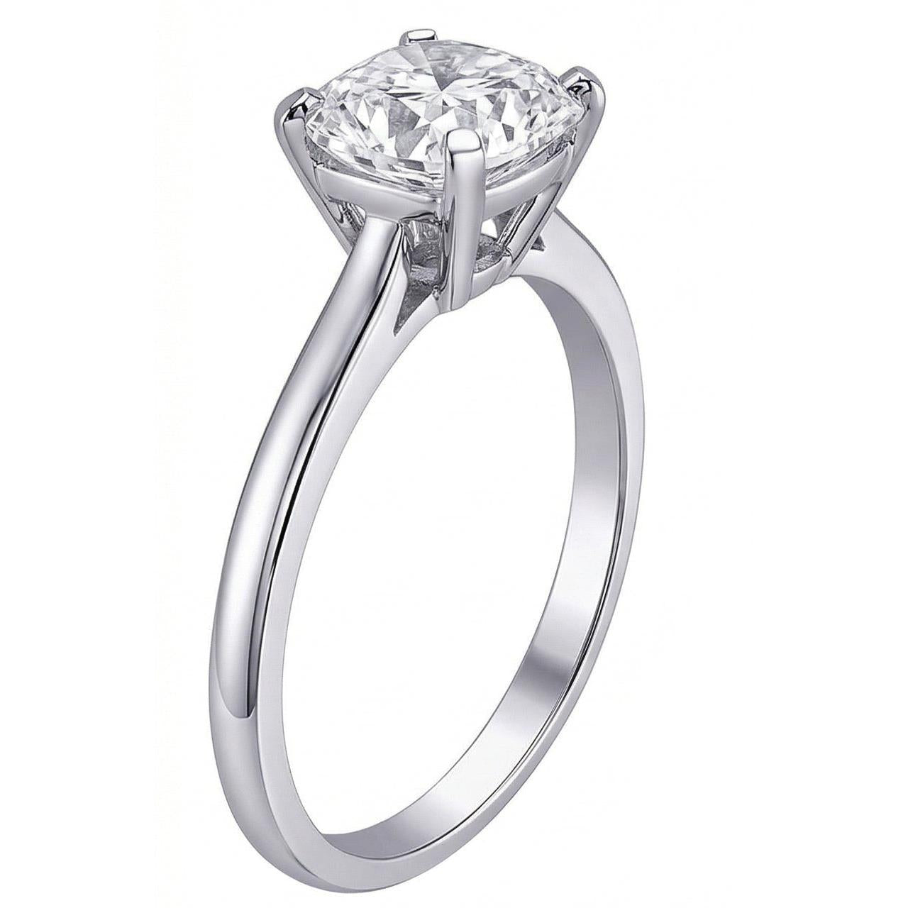 Solitaire Naturale Diamond 2.01 Carat Cushion Diamond Ring