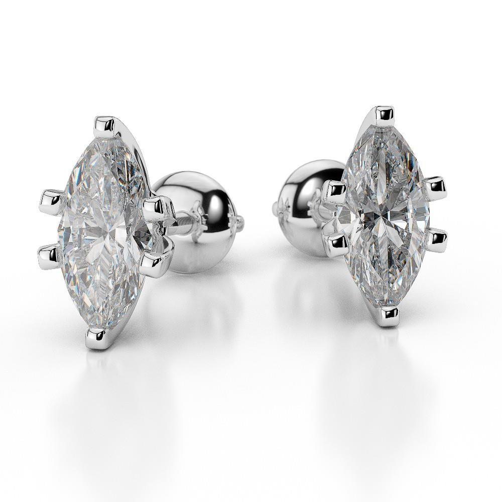 Solitaire Prong Set Vero Diamond 3.80 Carati Lady Studs Orecchini Wg 14K
