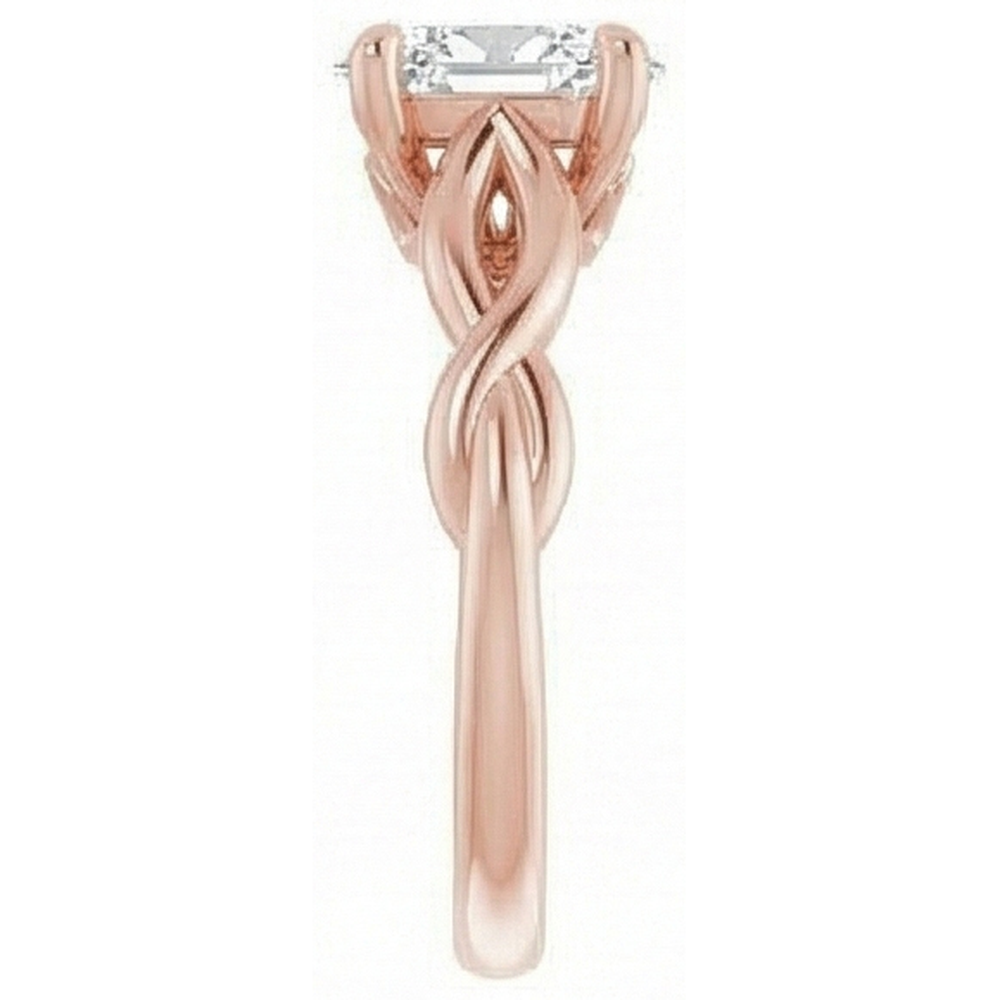 Cuscino Antico Diamante Fine anello in Oro 14 Carati Rosa – vista dall'alto