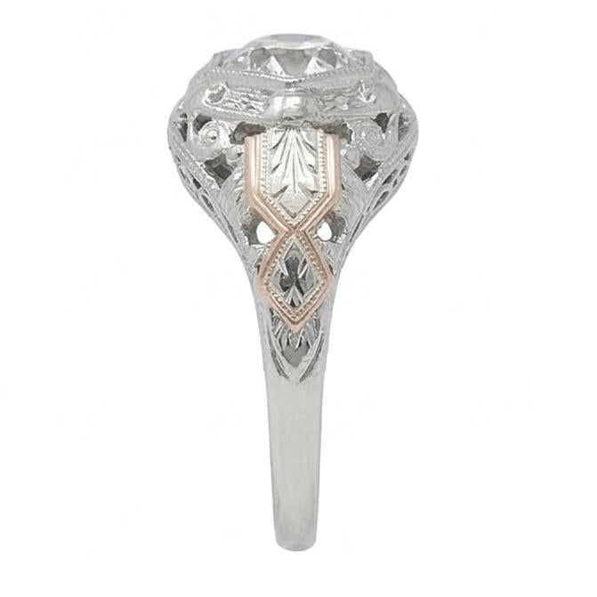 Solitaire Vecchio Taglio Genuino Diamante Naturale Autentico ( non creato in laboratorio ) Fancy Ring Bezel Antique Style 2 Carati