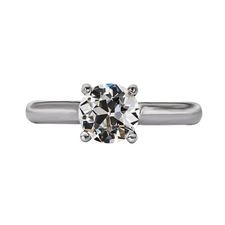 Solitaire Anniversary Ring Il Giro Vecchio Minatore Naturale Diamante Prong Set 2 Carati