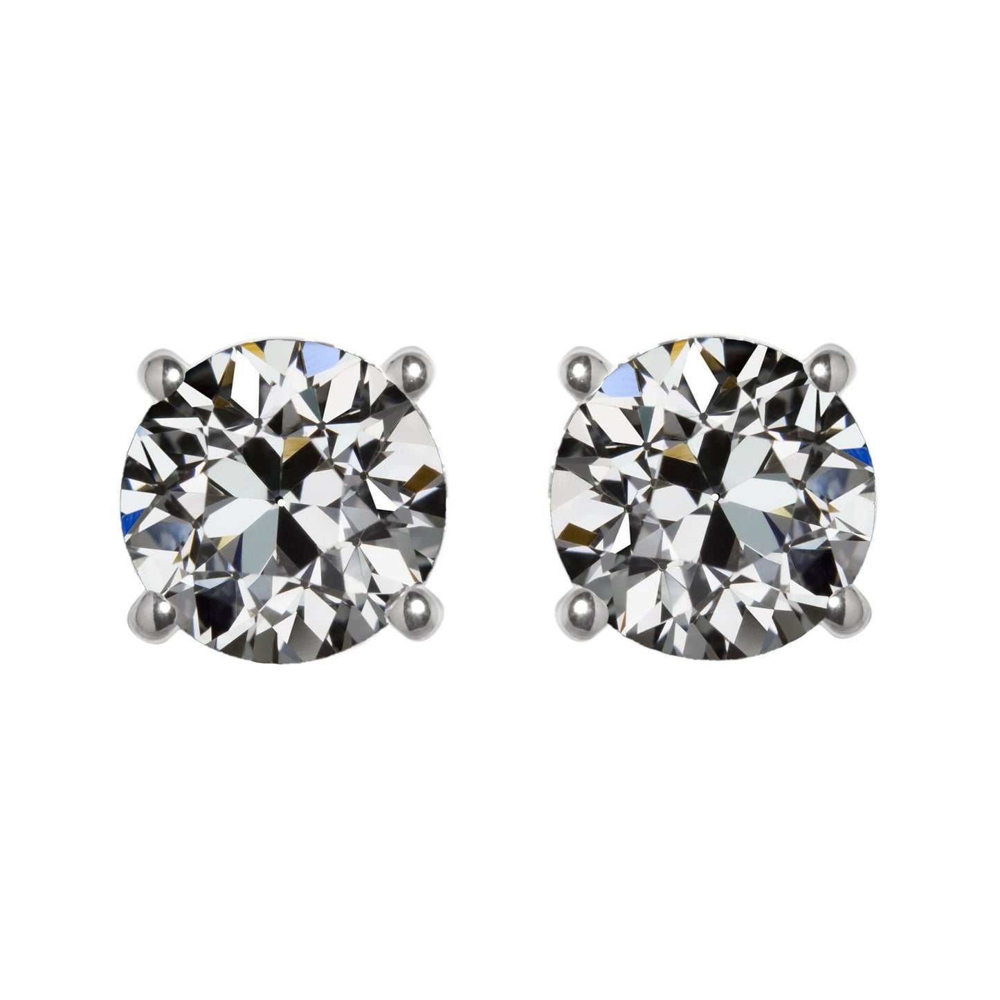 Diamante Fine Orecchini a Lobo 2 carati Oro Bianco 14K – vista principale