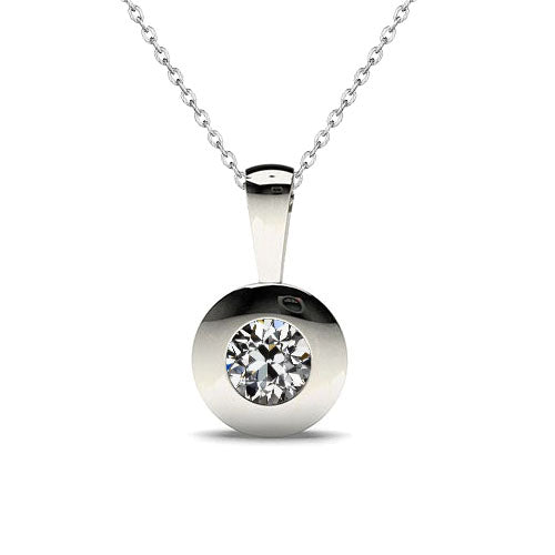 Brillante Collana Pendente 1-carati Oro Bianco 14K – vista principale