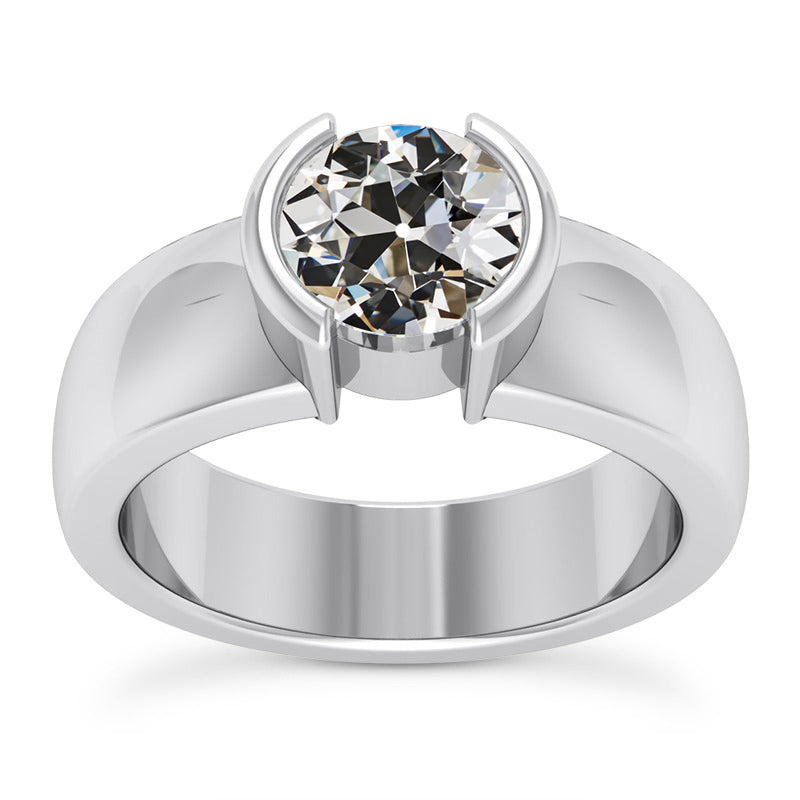 Solitario di Fidanzamento Oro Bianco 14K con Diamante Fine – vista principale