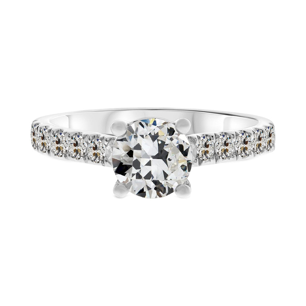 Diamante Fine Solitario con Pietre Laterali – vista principale