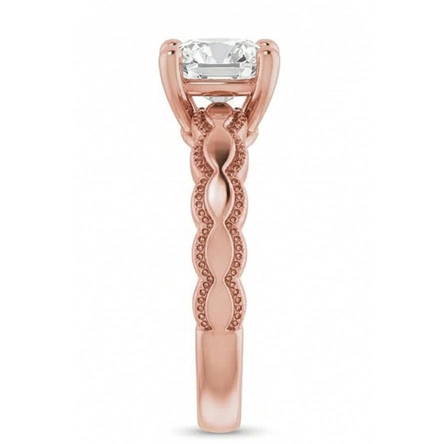 Solitario Anello Di Fidanzamento Vecchio Taglio Cushion Naturale Diamante Naturale Autentico ( non creato in laboratorio ) 2,50 Carati