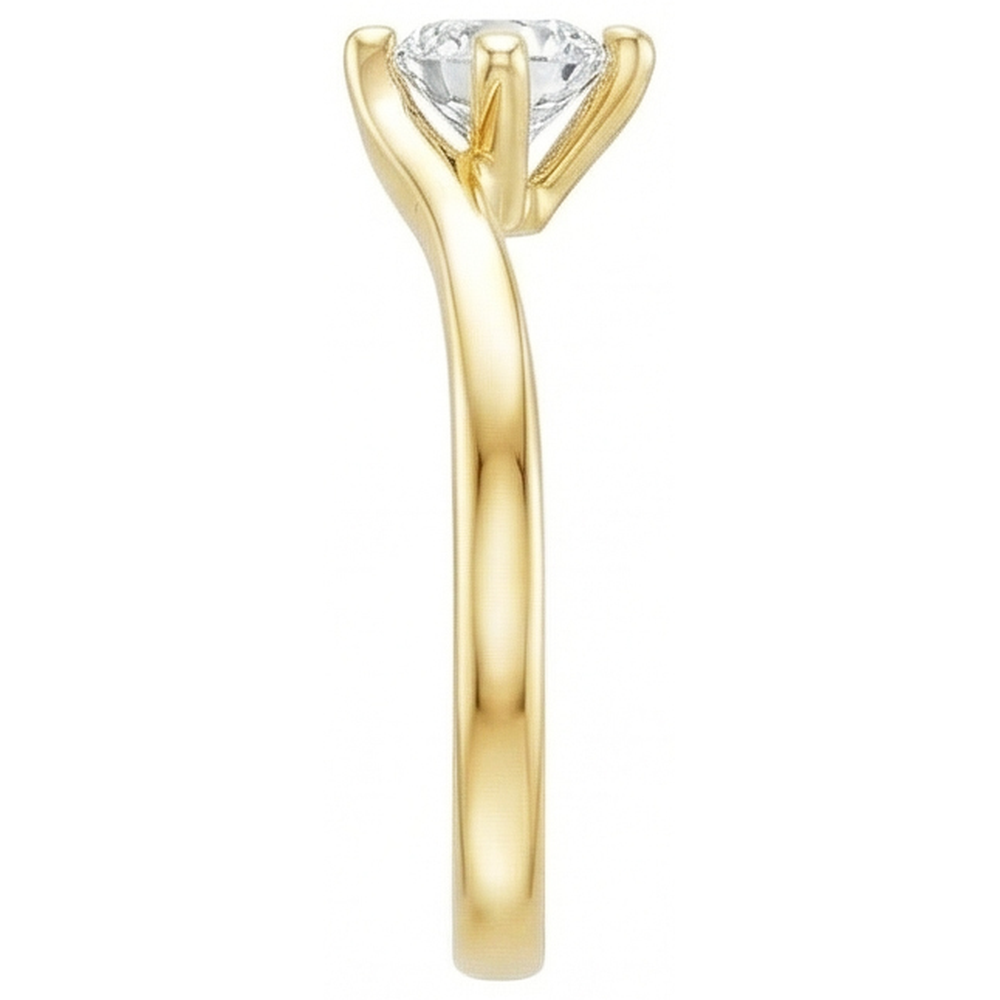 Solitario Anello Nuziale Con Genuino Diamante Da 1.75 Carati Oro Giallo 14K