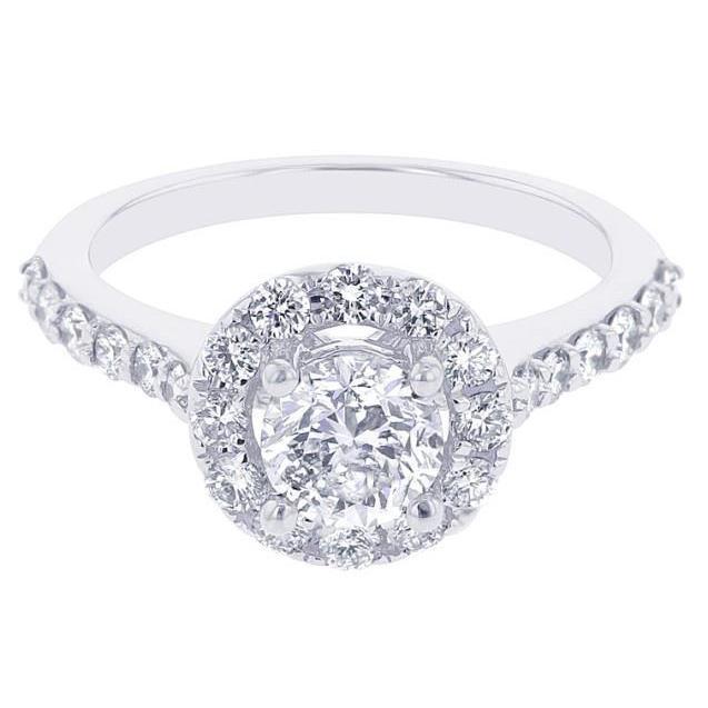 Solitario Con Accenti Anello Halo Con Naturale Diamante Da 2.10 Carati