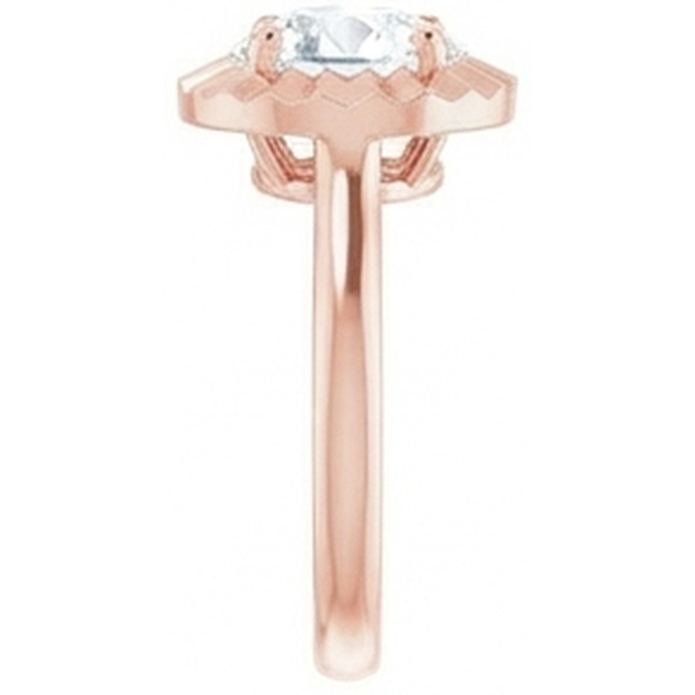 vero round diamante 3carati anello vista di profilo