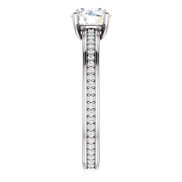Solitario Con Accenti Anello Anniversario Con Naturale Diamante Rotondo Da 1.75 Carati