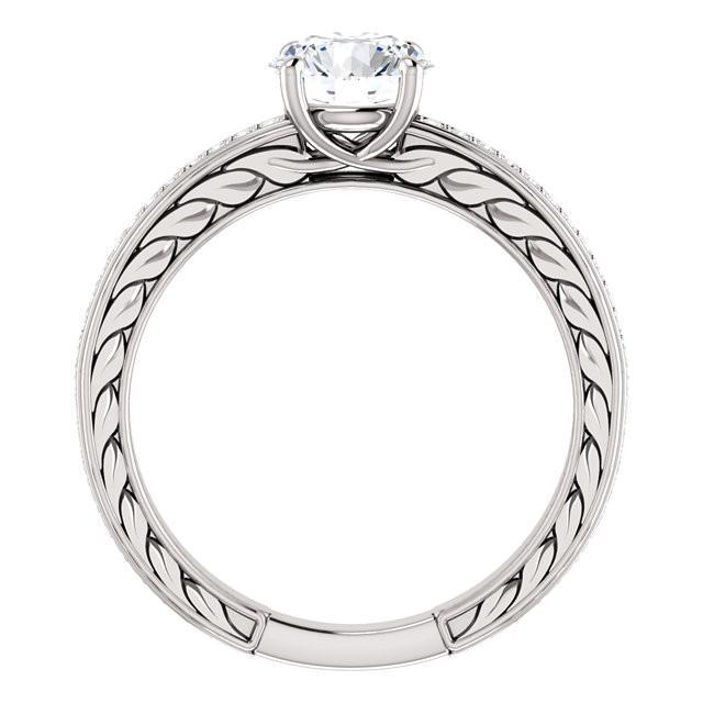 Solitario Con Accenti Anello Anniversario Con Naturale Diamante Rotondo Da 1.75 Carati