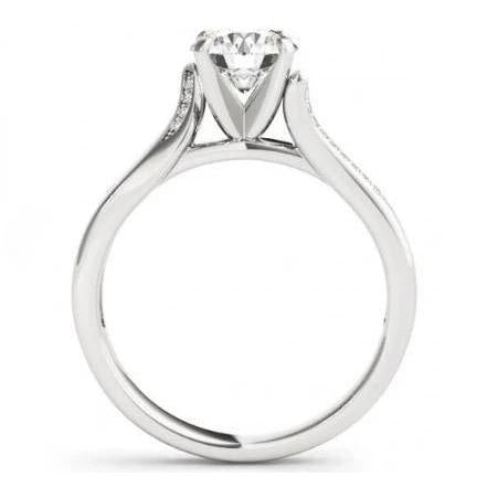 Solitario Con Anello Di Fidanzamento In Oro Bianco Con Genuino Diamante Da 1.25 Carati Con Accenti