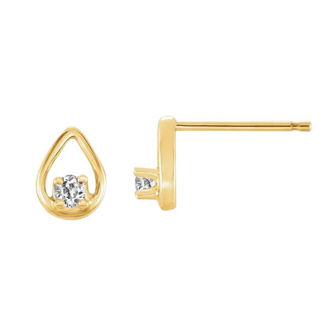 Solitario Orecchini A Lobo Con Genuino Diamante, Taglio Antico, 1 Carato, A Forma Di Goccia