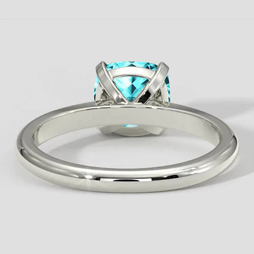 Solitario con tormalina Paraiba a cuscino vibrante da 1,25 ct