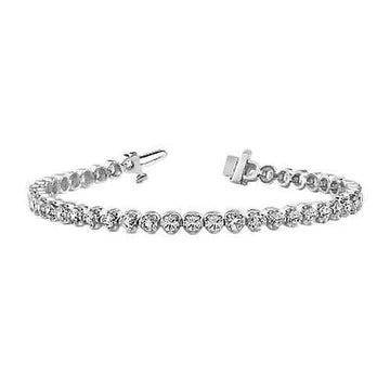 Sparkling Round Vero Diamond Donna Bracciale Tennis Gioielli in Oro 12 Carati