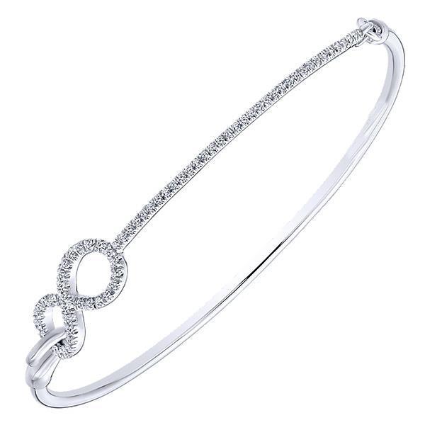 Splendido Bracciale Rigido In Oro Bianco 14K Con Naturale Diamanti Taglio Rotondo 3.25 Ct