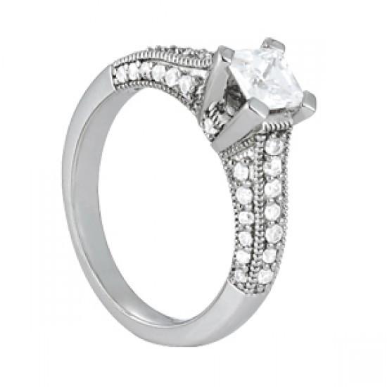 Stile Antico 1.25 Ct. Anello Di Fidanzamento Con Naturale Diamante In Oro Massiccio 14K