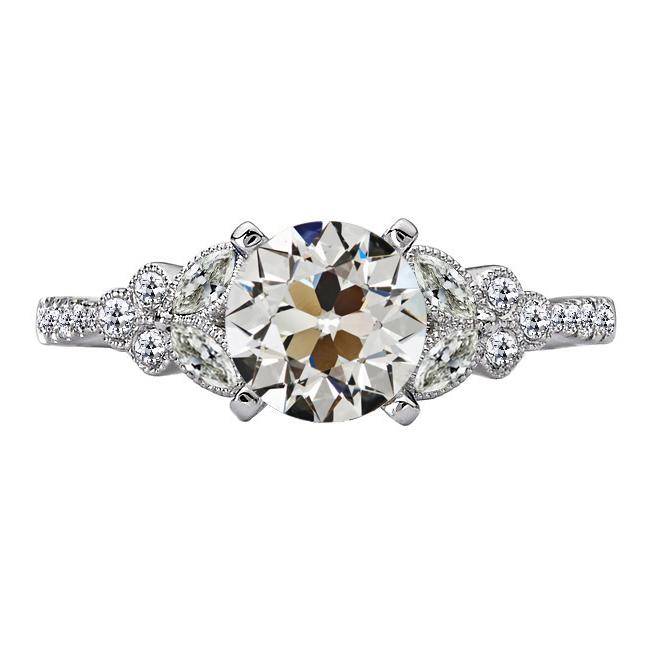 Stile Antico Il Giro & Marquise Vecchio Taglio Vero Diamante 6 Carati 14K Gold