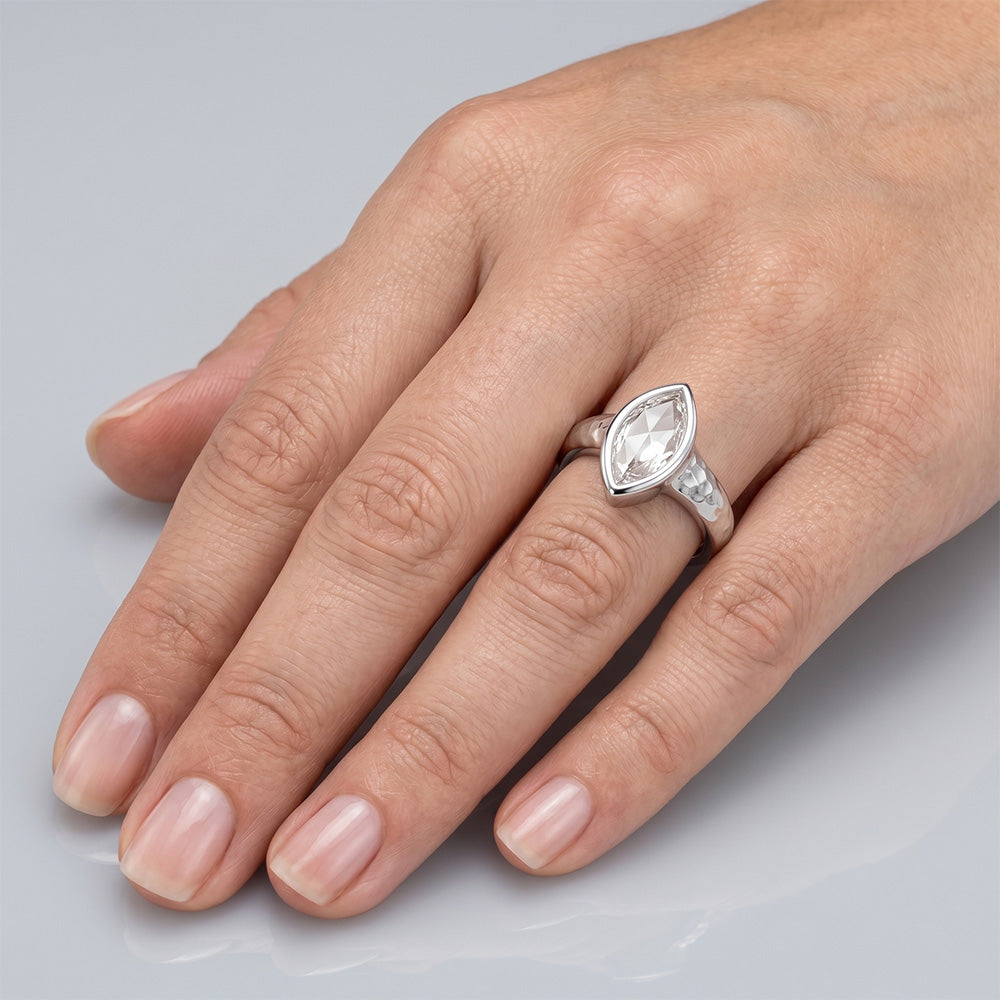 Su misura Anello Solitario con Diamante Taglio Rosa – 1,25 carati