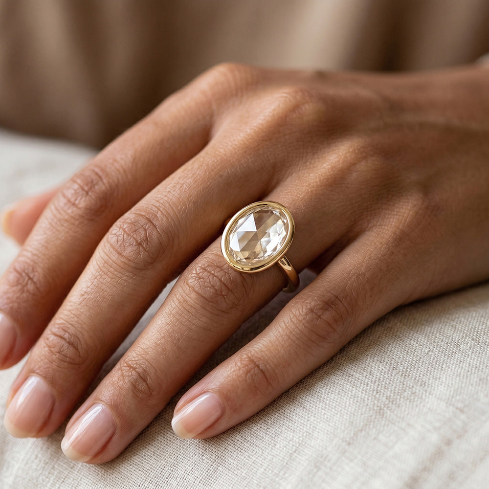 Taglio Rosa Antico Anello Monopietra – Diamante Fine 5,0 carati