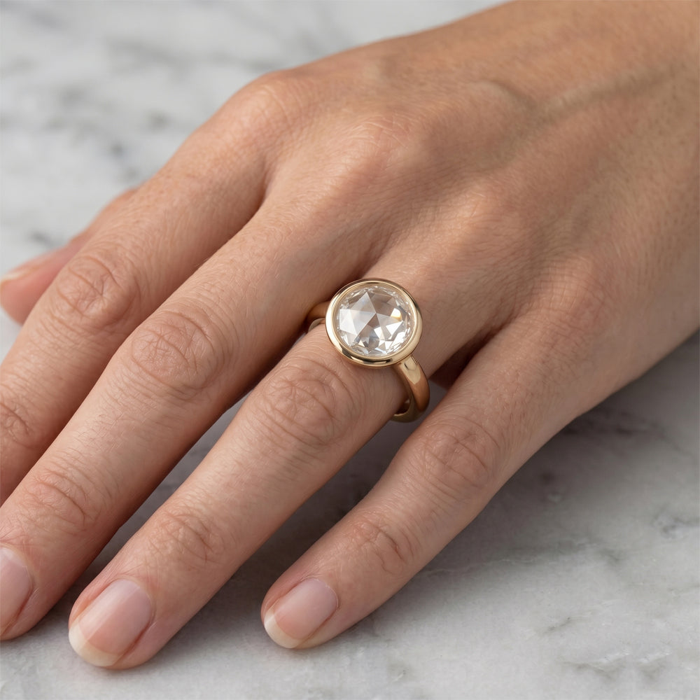 Taglio Rosa Solitario di Fidanzamento – Diamante 2,75 carati Oro