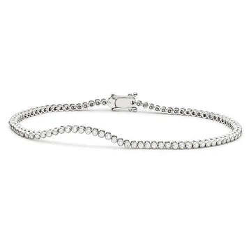Taglio Rotondo Bracciale Tennis Donna Oro Gioielli 2.40 Carati Vero Diamante