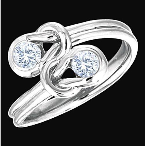 Toi Et Moi Anello Di Fidanzamento Nuziale In Stile Nodo Con Vero Diamante Da 1 Carato